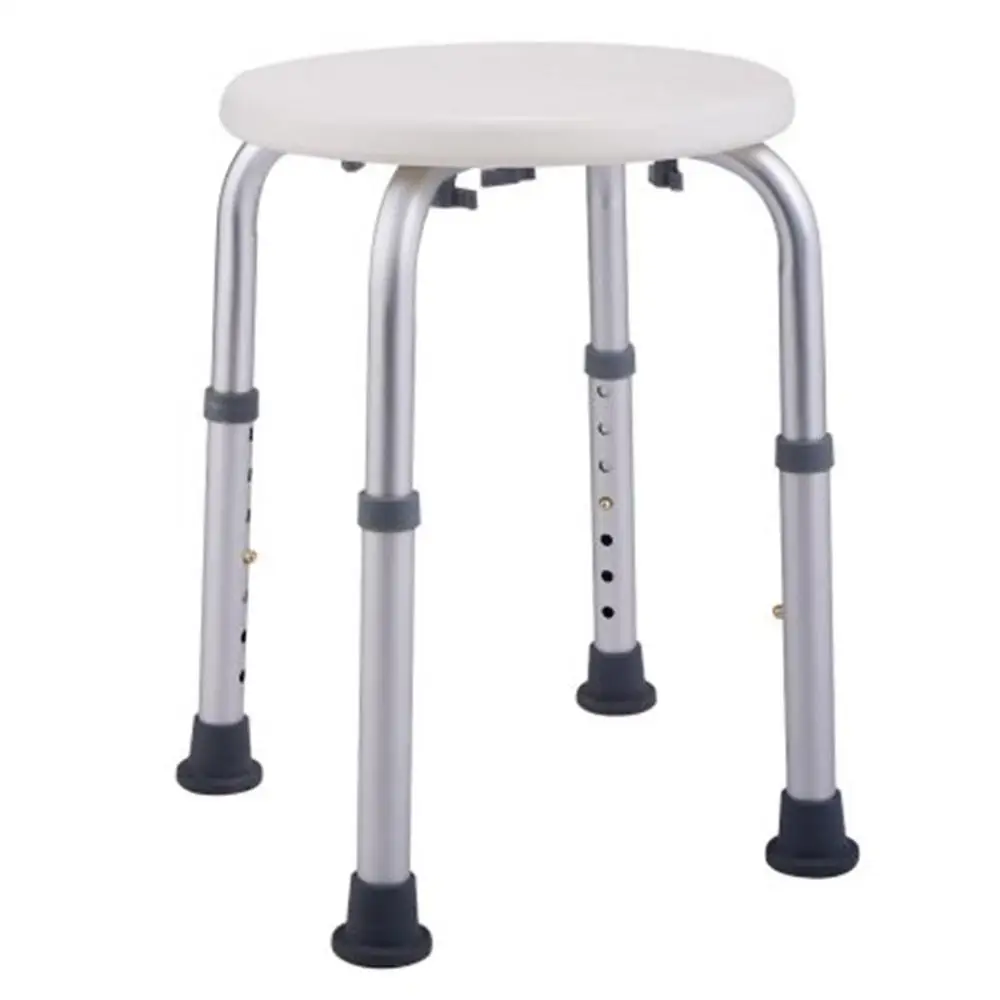 

7 Levels Aluminum Alloy Elderly Easy Clean Non Slip Height Adjustable Chair Round Home Shower Stool