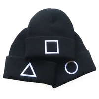2022 new autumn winter geometric pattern embroidery knitted hat woolen hat windproof warm men and women hat hip hop fashion hat
