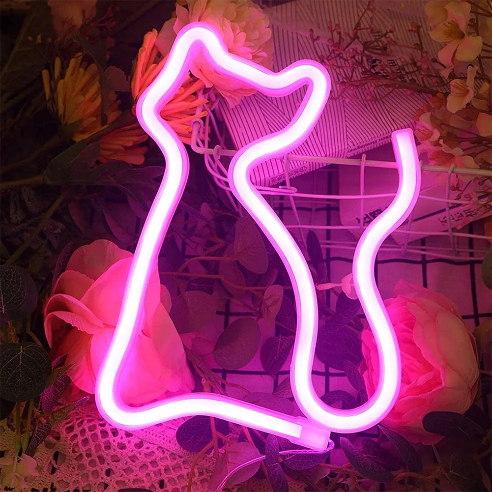 

LED Night Light Neon Light Letter Shape Cat Night Light Room Decoration Night Light String