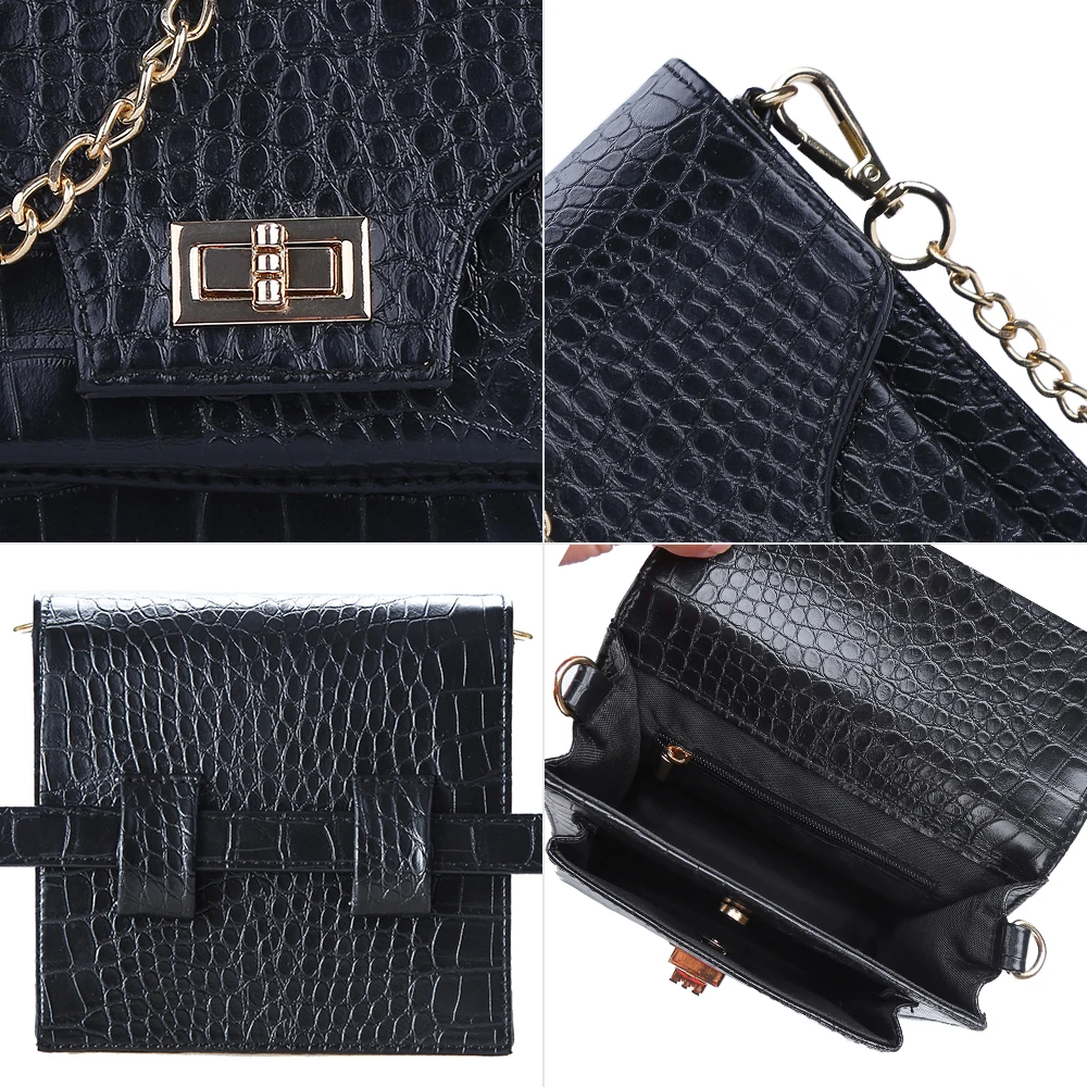 2019 модная женская сумка на ремне из искусственной кожи поясная с металлической