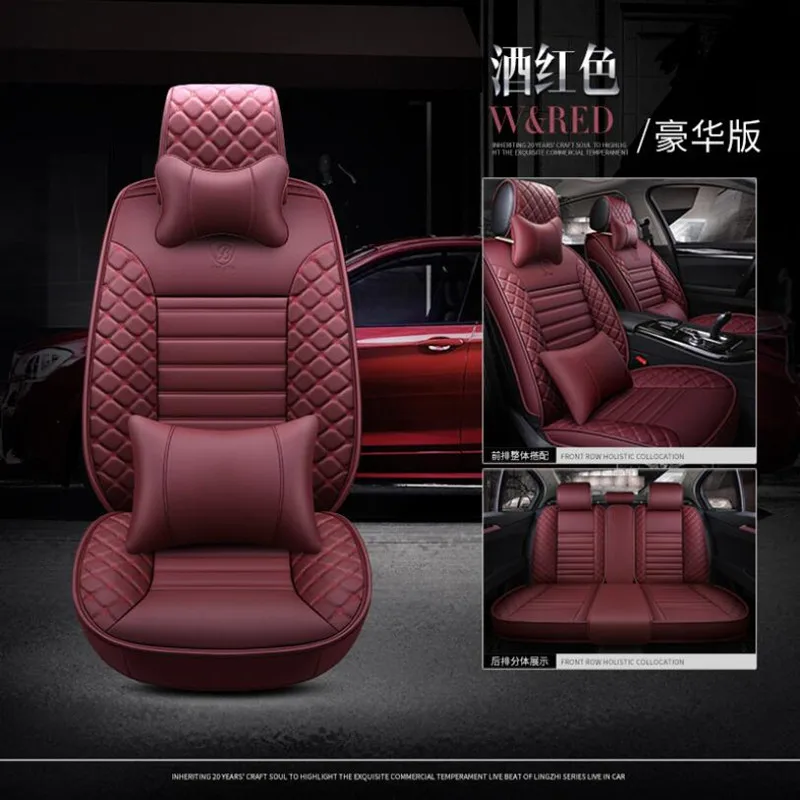 Deluxe Edition Передние+ задние) кожаные и льняные авточехлы для Toyota camry 40 50 2007 2008 2009 2012 fortuner highlander Hilux - Название цвета: Deluxe Edition