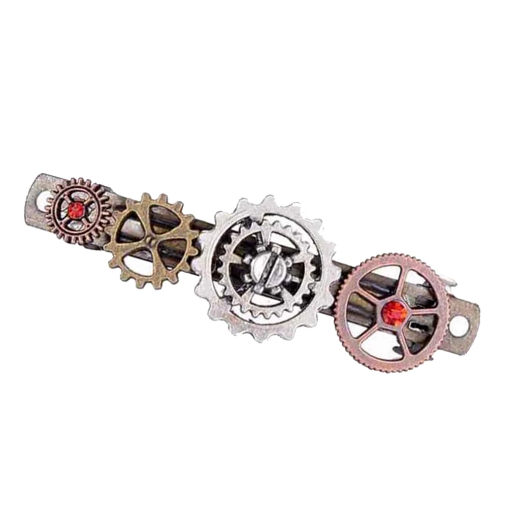 Стимпанк зубчатый зажим для волос женщин костюм вечеринки косплей готический