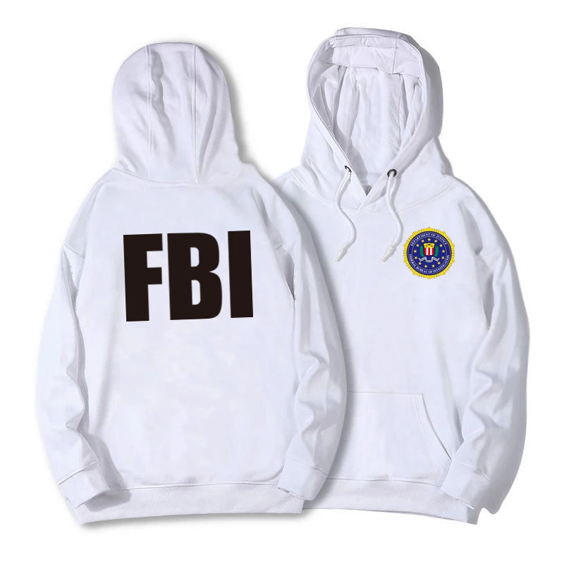 FBI Police Толстовка для мужчин Забавный принт Толстовка Женская флисовая Толстовка пуловер Хлопок С Капюшоном Зимняя теплая одежда косплей