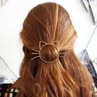 Женская Геометрическая заколка для волос Meow Cat, металлическая скользящая заколка для волос, заколка для шалей, заколка для конского хвоста