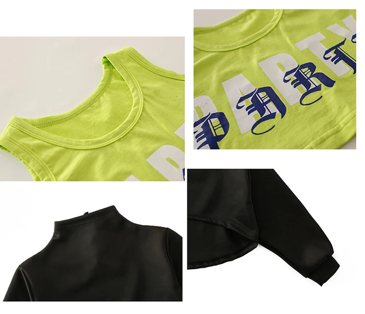 Костюм джазовый для бальных танцев одежда хип-хоп зеленый укороченный топ