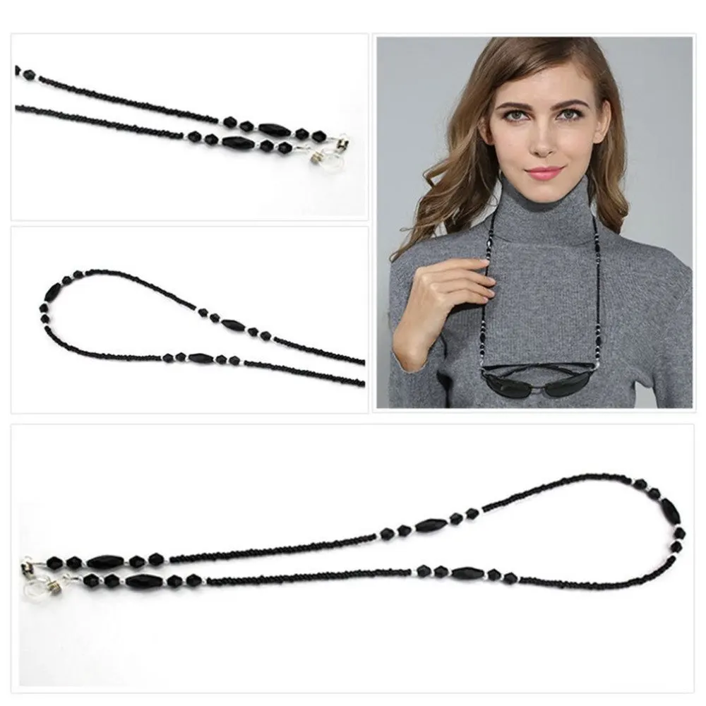 1 шт. черные акриловые бусины цепочки для очков противоскользящие шнур держатель