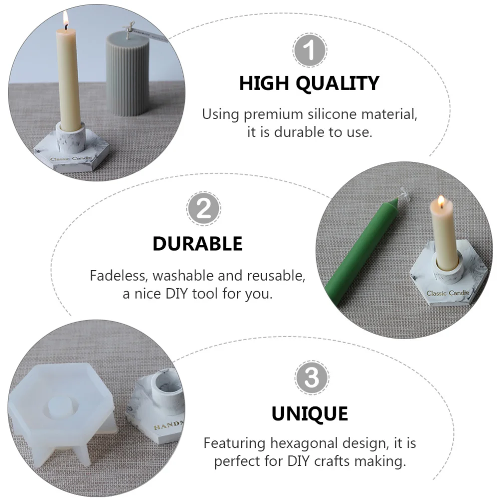 

Hexagonal Candlestick Mold Silicone Candlestick Mold DIY Candelabrum Making Mold