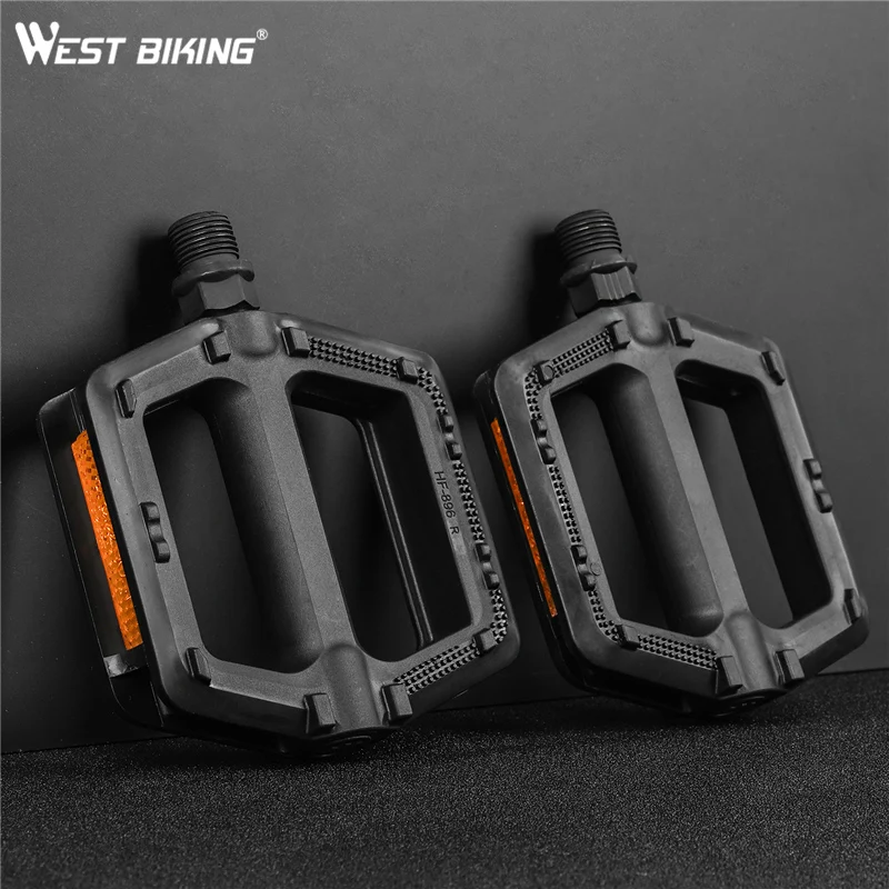 WEST BIKING MTB Road Bike Pedals Bicycle Pedal Cycling Mountain Bike Foot Plat Anti-slip 9''16 Standard Universal 1 Pair Pedals