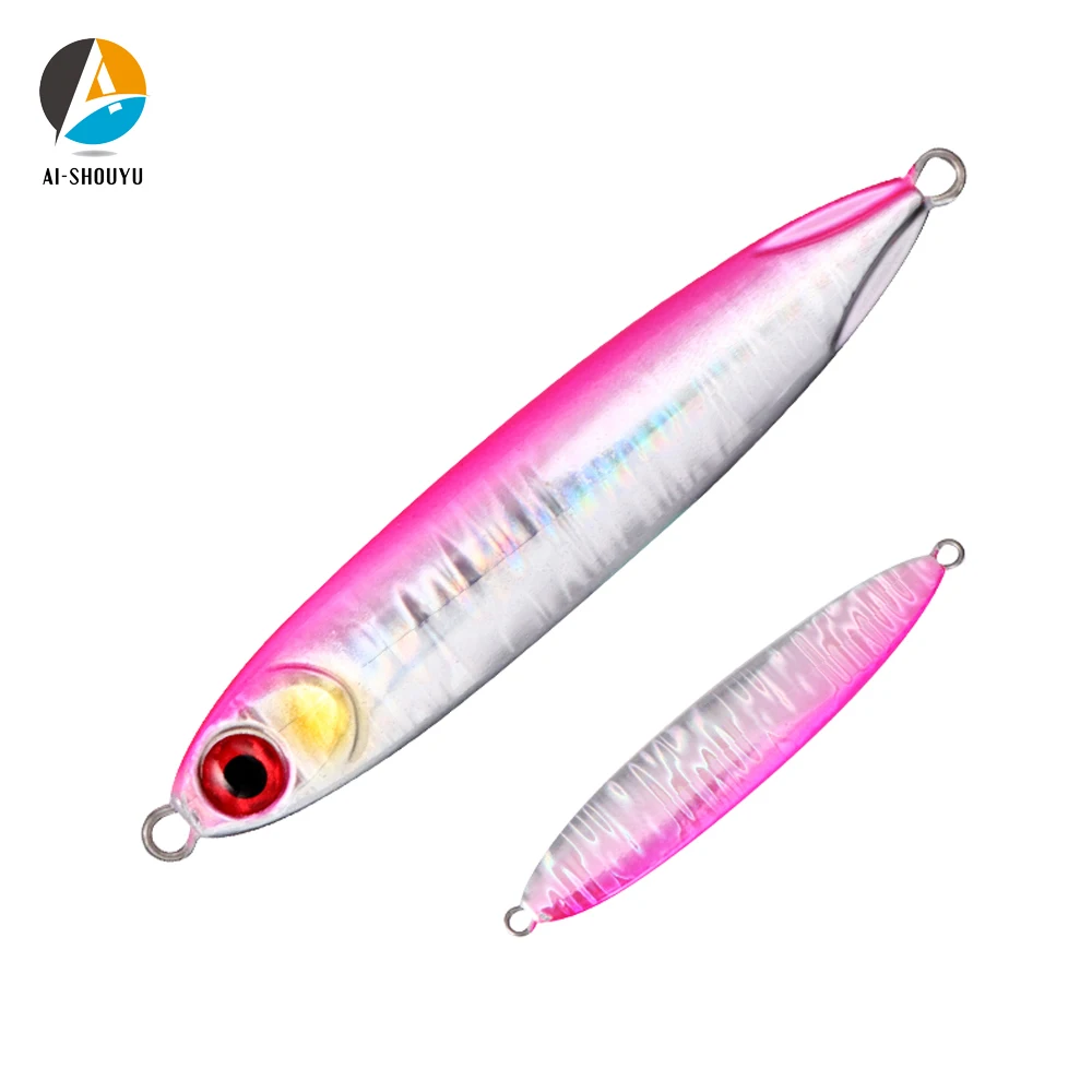

AI-SHOUYU New Metal Jig Spoon Lure 30g 40g 60g Shore Casting Jigging Lead Fish Sea Bass Fishing Lure Artificial Bait Tackle