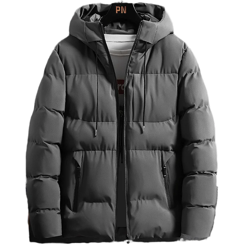 

Thick Warm Cotton Jacket Men's Short Hooded Winter Fashion Casual Youth Jacket Cold-proof Padded Jacket Plus Size