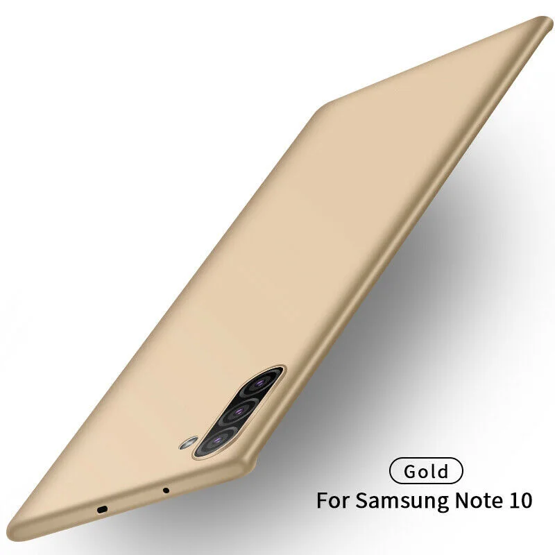 Ультра тонкий сдержанный матовый чехол для samsung A70 A50 A10 A20 A9 A8 плюс жесткий Пластик чехол для Galaxy S10 8 9 Plus Note 10 8 9 - Цвет: Gold