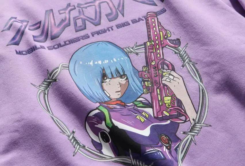 

Long Sleeve Hooded Sweatshirt Men 2021 Japanese Cartoon Print pullover Harajuku Streetwear Hip Hop Casual Loose Hoodies w1685