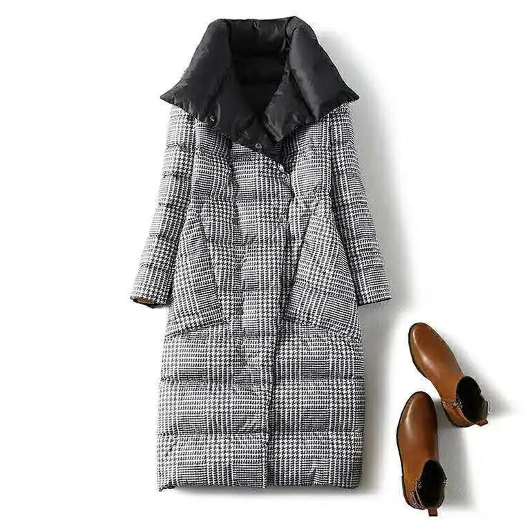 

Long style double down jacket for women in autumn and winter