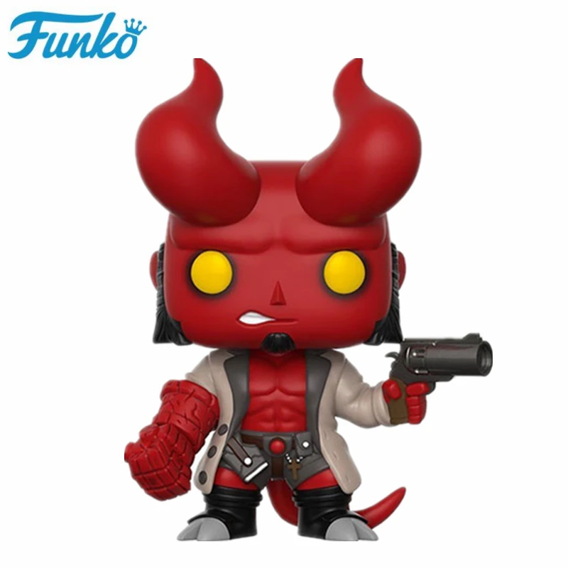 N-Hellboy-Horn Funko DC The Batman, который смеется, Hellboy The Call of Cthulhu, фигурка, игрушки, коллекция, виниловая модель, рождественский подарок для детей на день рождения - Цвет: N-Hellboy-Horn