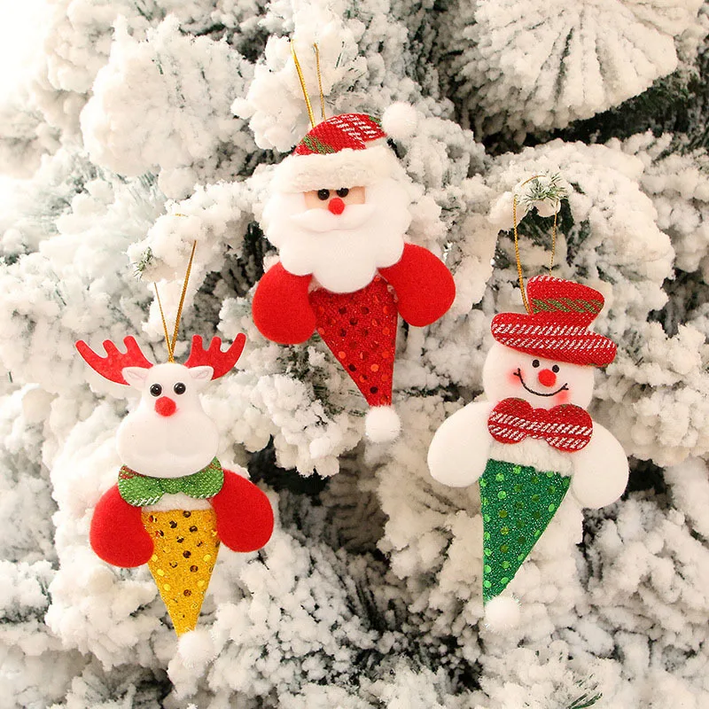 1 шт. милые Подвески в виде рождественской елки с Санта-Клаусом снеговиком оленем