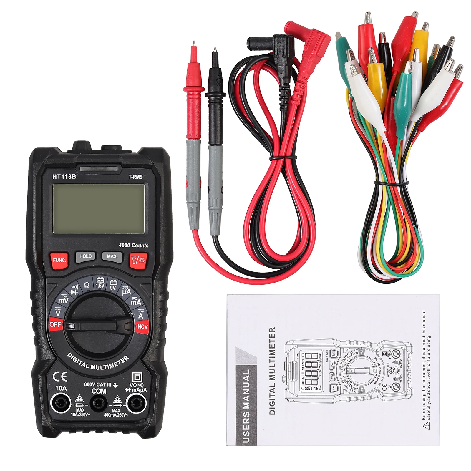 Digital Multimeter Tester 4000 Count TRMS Auto Ranging AC DC Voltage Current Resistance Diode Continuity Battery Test | Инструменты