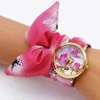 shsby 2020 womens watches fashion floral cloth ladies watches flower bracelet clock dress wristwatch luxury relogio feminino