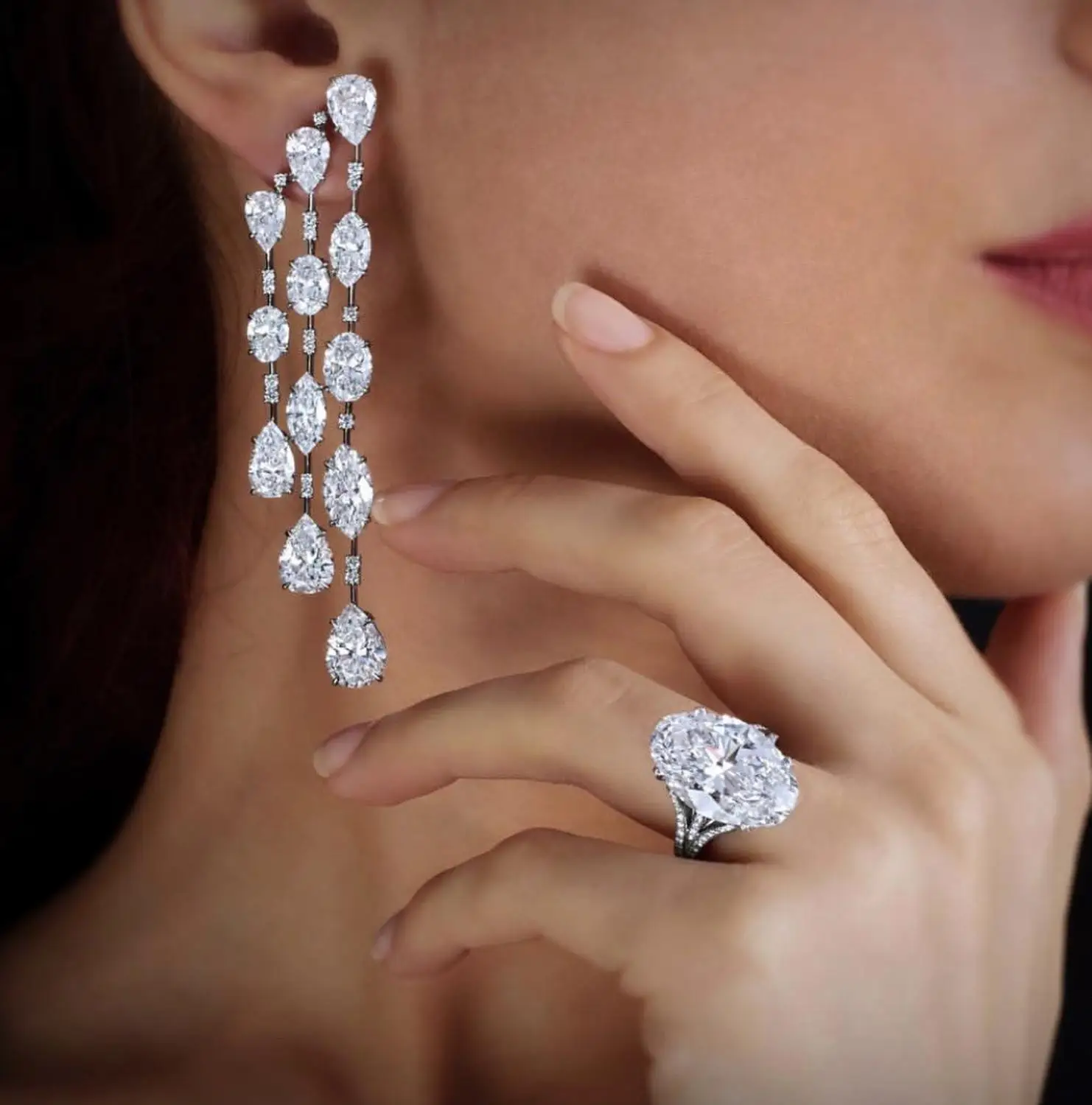 

Bilincolor OL Shiny Zircon Long Tassel Drop Earrings for Gift