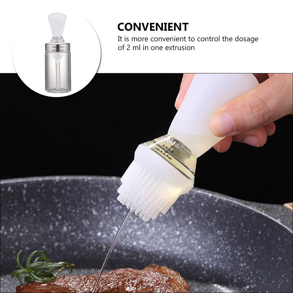 

1Pc Glass Concise Style Scale Output Controlling Oil Bottle BBQ Tool (White)