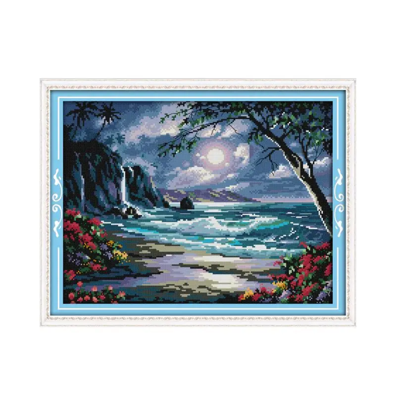 Набор для вышивки крестом sea of The moon набор рукоделия сделай сам 18/14/11ct печать на