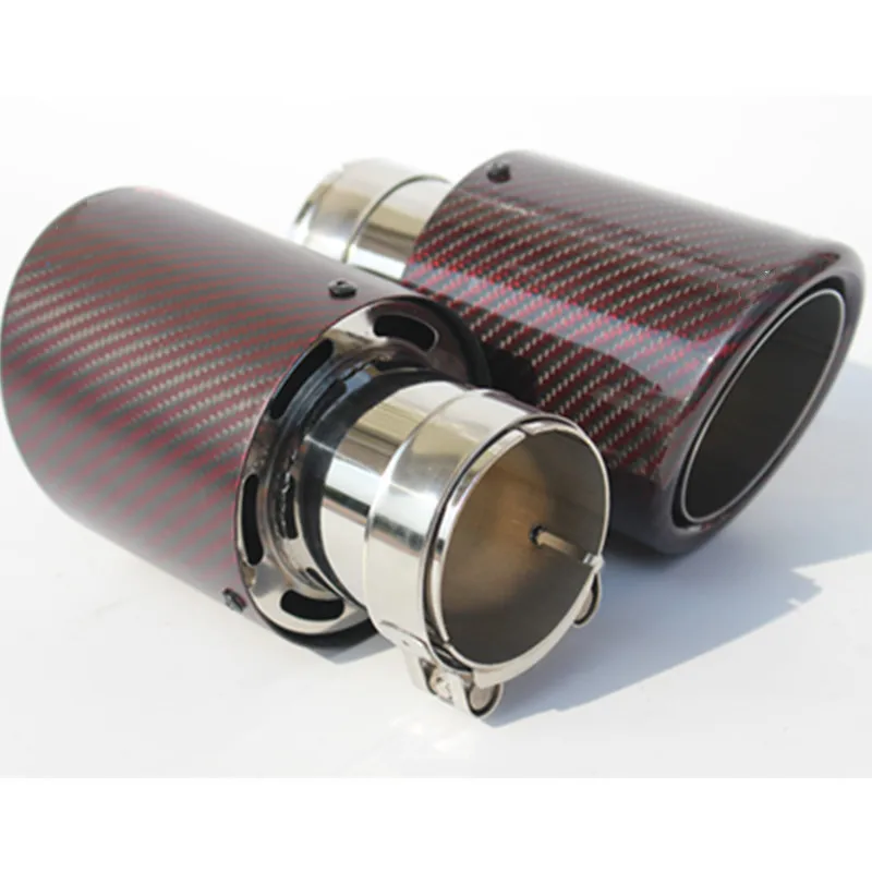 1 шт. универсальная выхлопная нержавеющая сталь + красная углеродистая