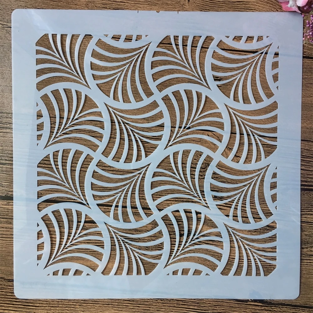 

30*30cm Mandala Wavy Leaves DIY Layering Stencils Wall Painting Scrapbook Coloring Embossing Album Decorative Template