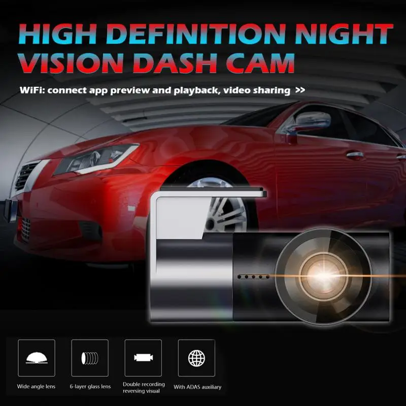 Автомобильный видеорегистратор на зеркало заднего вида радар-детектор GPS KL209 1296P