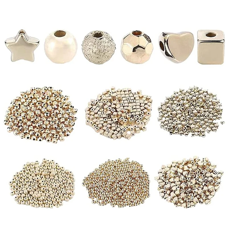 

1300Pcs Decorative Spacer Beads Assorted Spacer Beads Geometric Greek Key Pattern for Jewelry Making