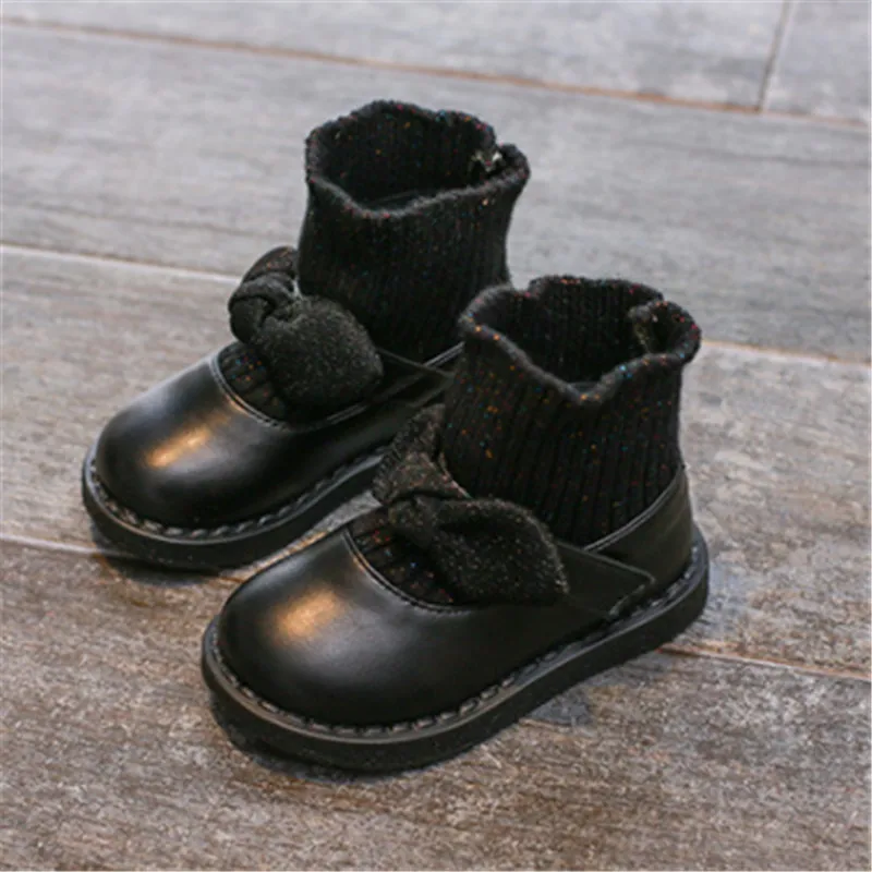 Сапоги для девочек ботильоны из искусственной кожи детская зимняя обувь малышей