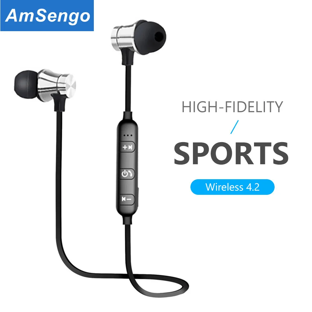 Магнитные беспроводные bluetooth-наушники музыкальная гарнитура спортивные