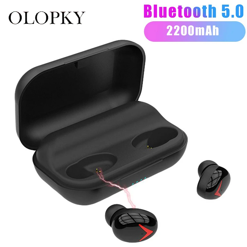 

MINI TWS Bluetooth 5.0 2200mAh True Stereo Earbuds Touch Control Heavy Bass Sport Earphones Wireless Headsets With Charging Case