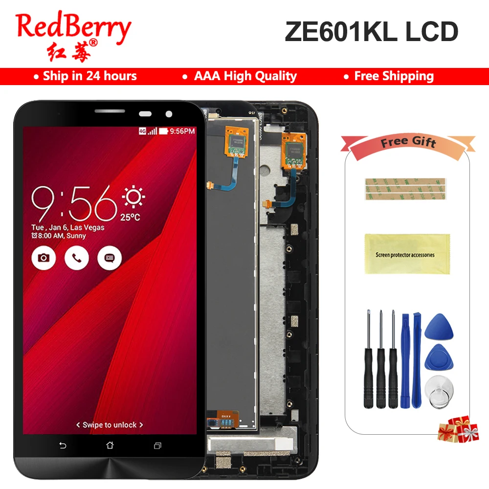 Сенсорный ЖК экран 6 дюймов для Asus ZenFone 2 Laser ZE601KL 601KL Z011D сменный дигитайзер с рамкой