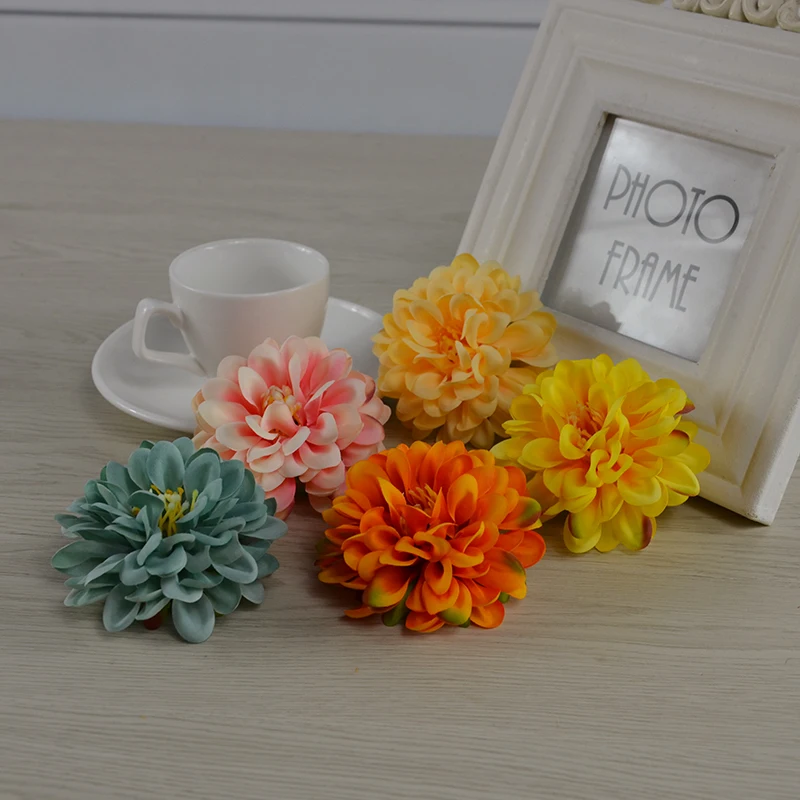 Головки цветов для украшения свадьбы 30 шт. 7 см искусственные георгины шелковые