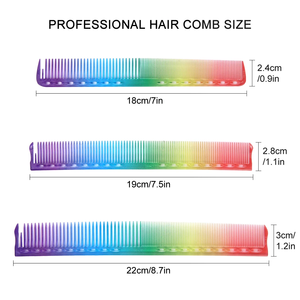 Парикмахерские аксессуары набор для ухода за волосами Радужная расческа три