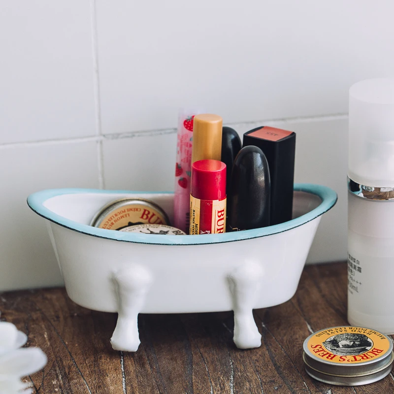 Эмалированная маленькая ванная дренаж для мыла 13 см в длину домашняя настольная