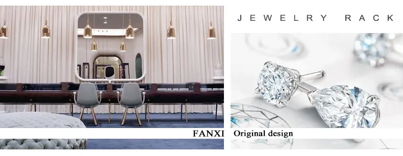FANXI 2 шт. Новая Металлическая Витрина для украшений из розового золота подставка кольцо Ожерелье Браслет Дисплей хранения украшения для лотков органайзер для витрины