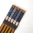 Бытовая Посуда в японском стиле, набор палочек для еды из бамбука, 5 пар