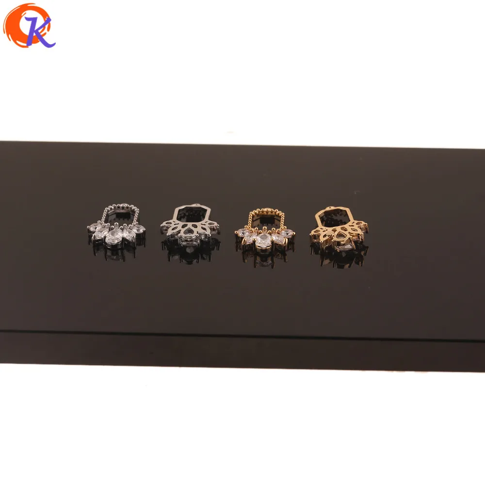 Cordial Design 30Pcs 13*18MM Jewelry Making/Earrings Connectors/Genuine Gold Plating/DIY CZ Charms/Hand Made/Earring Findings | Украшения и