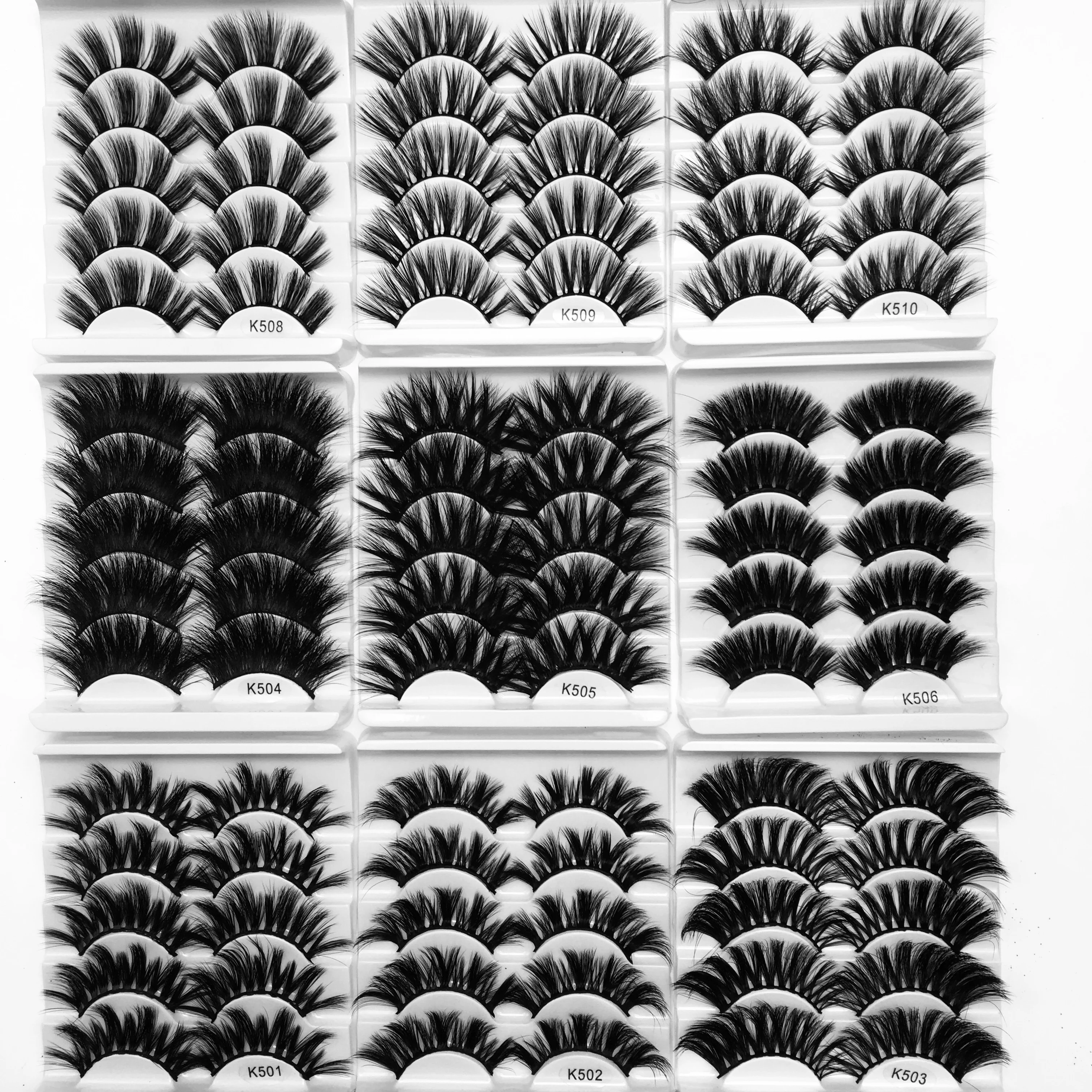 

3D mink eyelashes 7 pairs handmade 25mm lashes natural Long thick false eyelashes beauty makeup lashes extension maquillaje