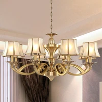 ac90 260v 8 arms luxury brass candle chandeliers copper material free shipping