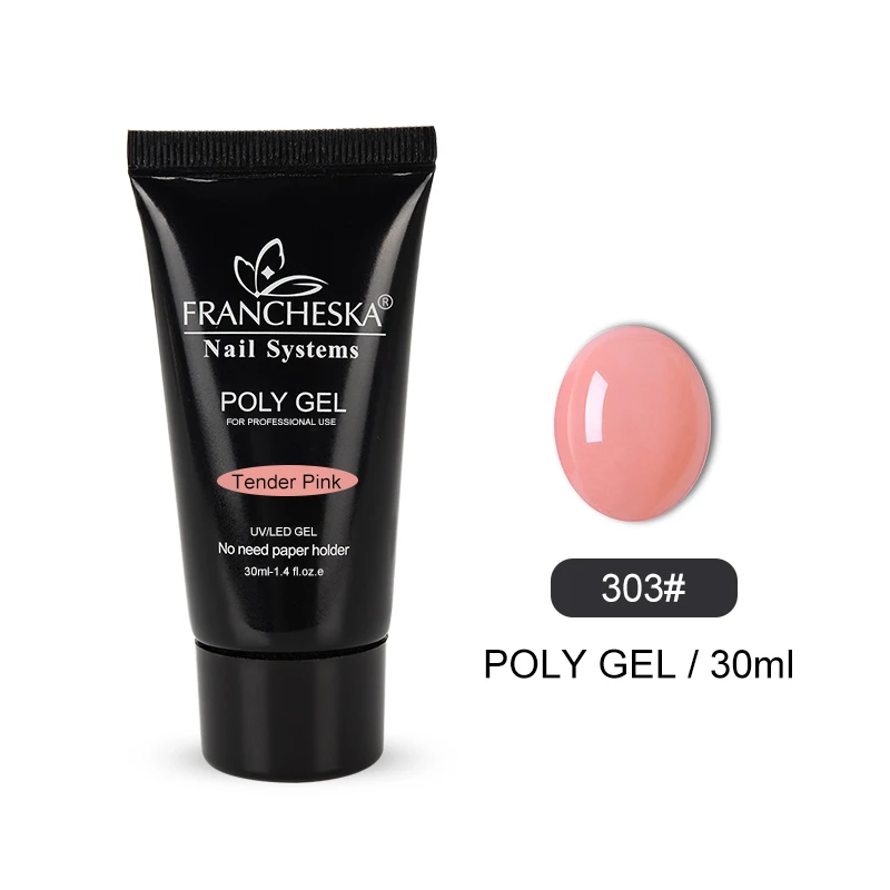 poly gel 303 30 г полигелевые наборы, 7 цветов, строительный полигелевый набор, Быстросохнущий дизайн ногтей, наращивание ногтей, натуральный Твердый акриловый гелевый набор - Цвет: poly gel 303