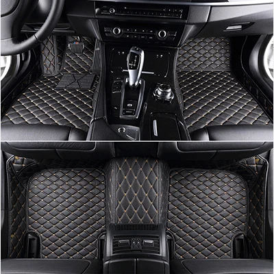black beige Автомобильные коврики с логотипом на заказ для Jaguar, все модели Jaguar XF 2008- XE XJ F-PACE F-TYPE, автомобильные аксессуары, автомобильные коврики - Название цвета: black beige