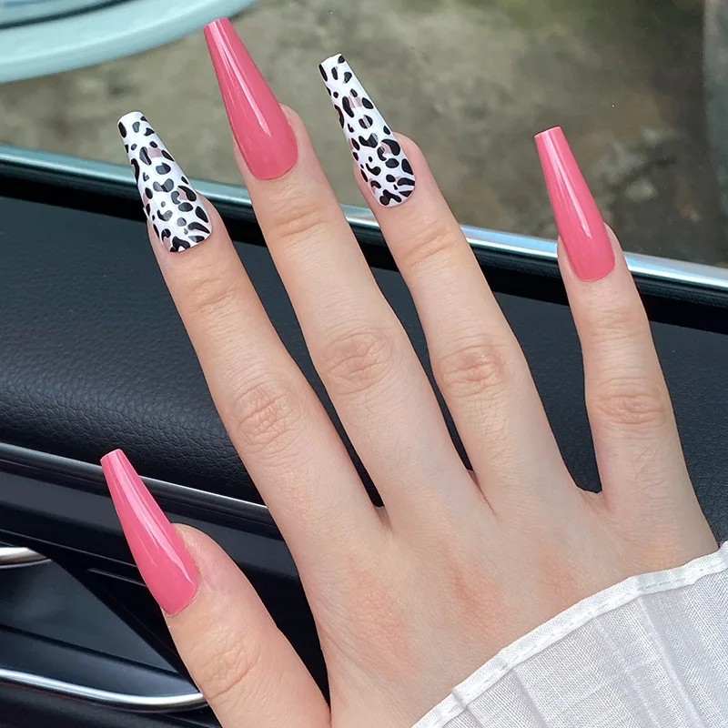 

Патчи для ногтей леопардовые съемные супердлинные, 24 шт.