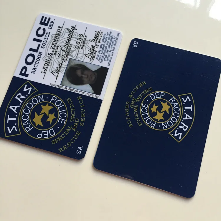 Биотерз звезды S.T.A.R.S Енот Полиция енота Деп Леон Крис Джилл Wesker пвх удостоверение