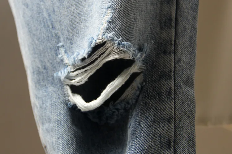 

2021 Women Summer Fashion Hole Ripped Denim Jeans Female Loose Vintage High Waist Plus Size 5XL Ankle-length Harem Pants Jeans