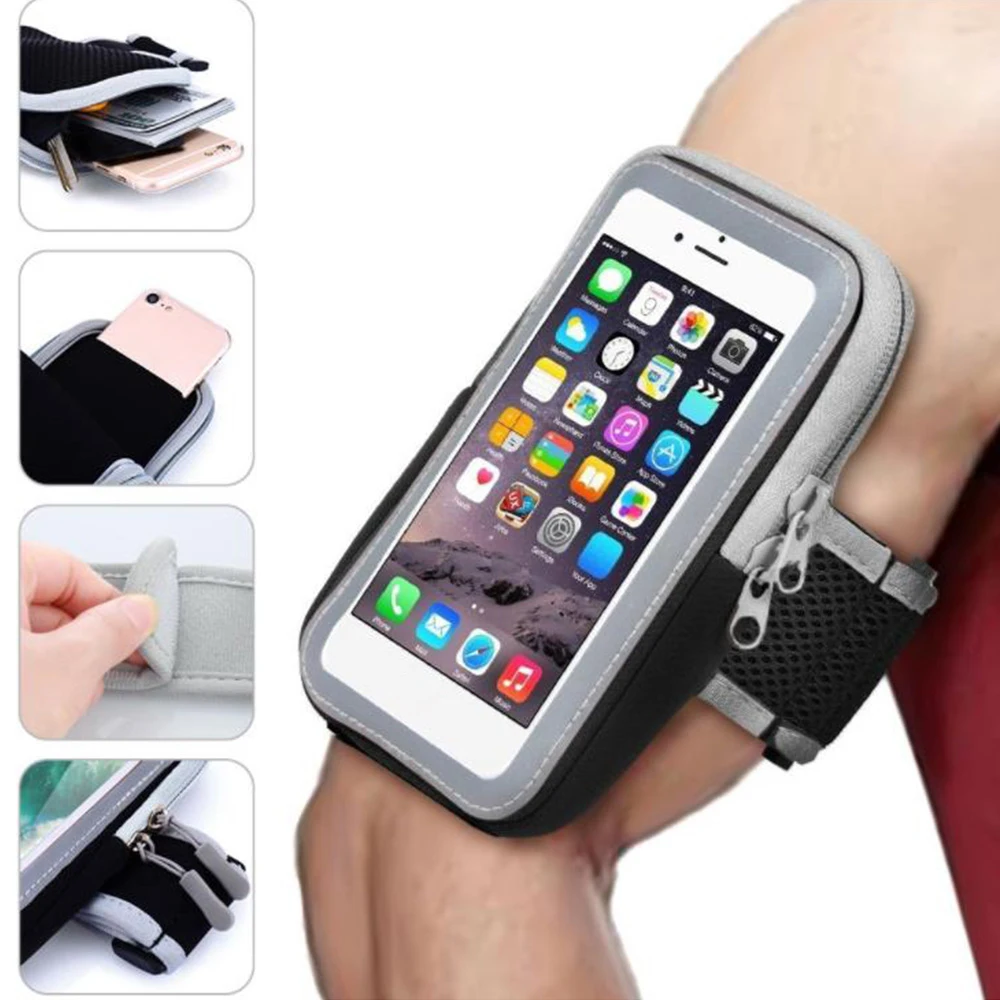 

Mobile Phone Armband Holder Universal Outdoor Sport Running Case Jogging Gym Arm Band Bag for 6.5in Cell Phone