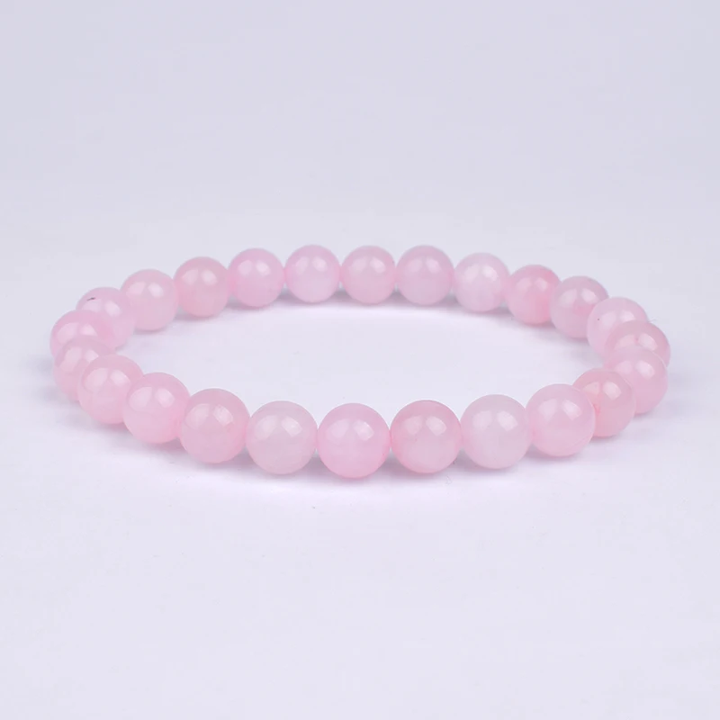 

Fashion Pink Quartzs Crystal Bracelets Women Natural Stone Bead Streche Bracelet Elastic Cord Energy Jewelry Lover Gift Pulseras