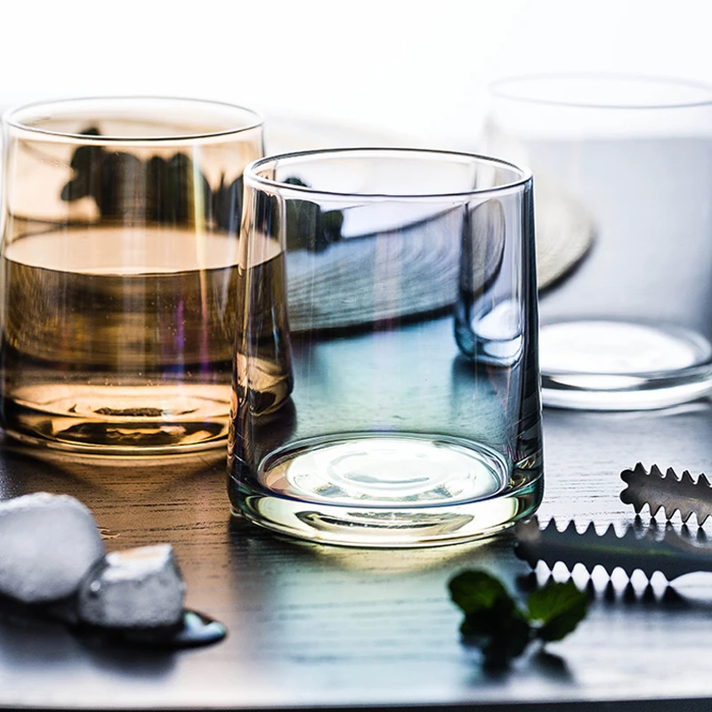 Европейские красочные очки для виски с ионным покрытием прозрачные бокалы