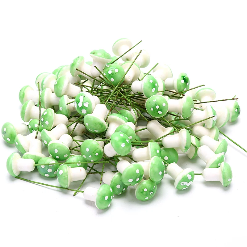 Новая миниатюрная модель искусственной маленькой грибной растительности для феерического сада - акционная фигурка, миниатюрные ремесла для декора, стейки, 100 штук.