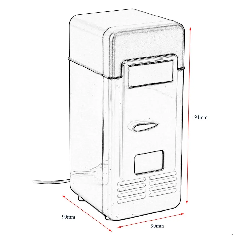 

2 Color ABS 194*90*90mm Energy Saving and Eco-Friendly 5V 10W USB Car Portable Mini Drink Cooler Car Boat Travel Cosmetic Fridge